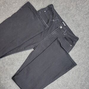 SONG Jeans Womens 11/30 Black Denim Y2K Streetwear Grunge Festival Flare Leg